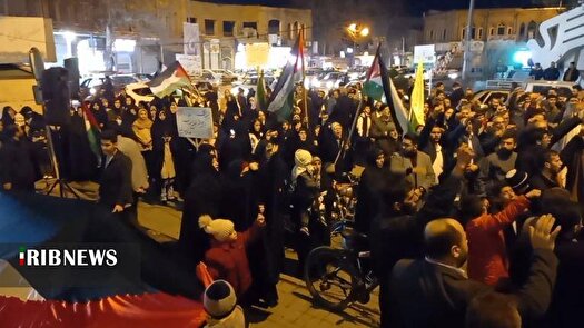 مراغه در کنار غزه: تجمع باشکوه مردم در حمایت از فلسطین