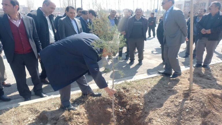 کاشت ۵۰۰ اصله نهال در محوطه دانشگاه مراغه به مناسبت روز درختکاری