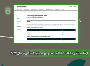 صعود سه پله‌ای دانشگاه مراغه در رتبه‌بندی نیچر ایندکس ۲۰۲۴