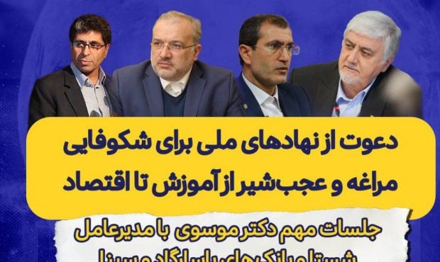 جلسات مشترک دکتر سید فرید موسوی با مدیران ارشد شستا، پاسارگاد و سینا