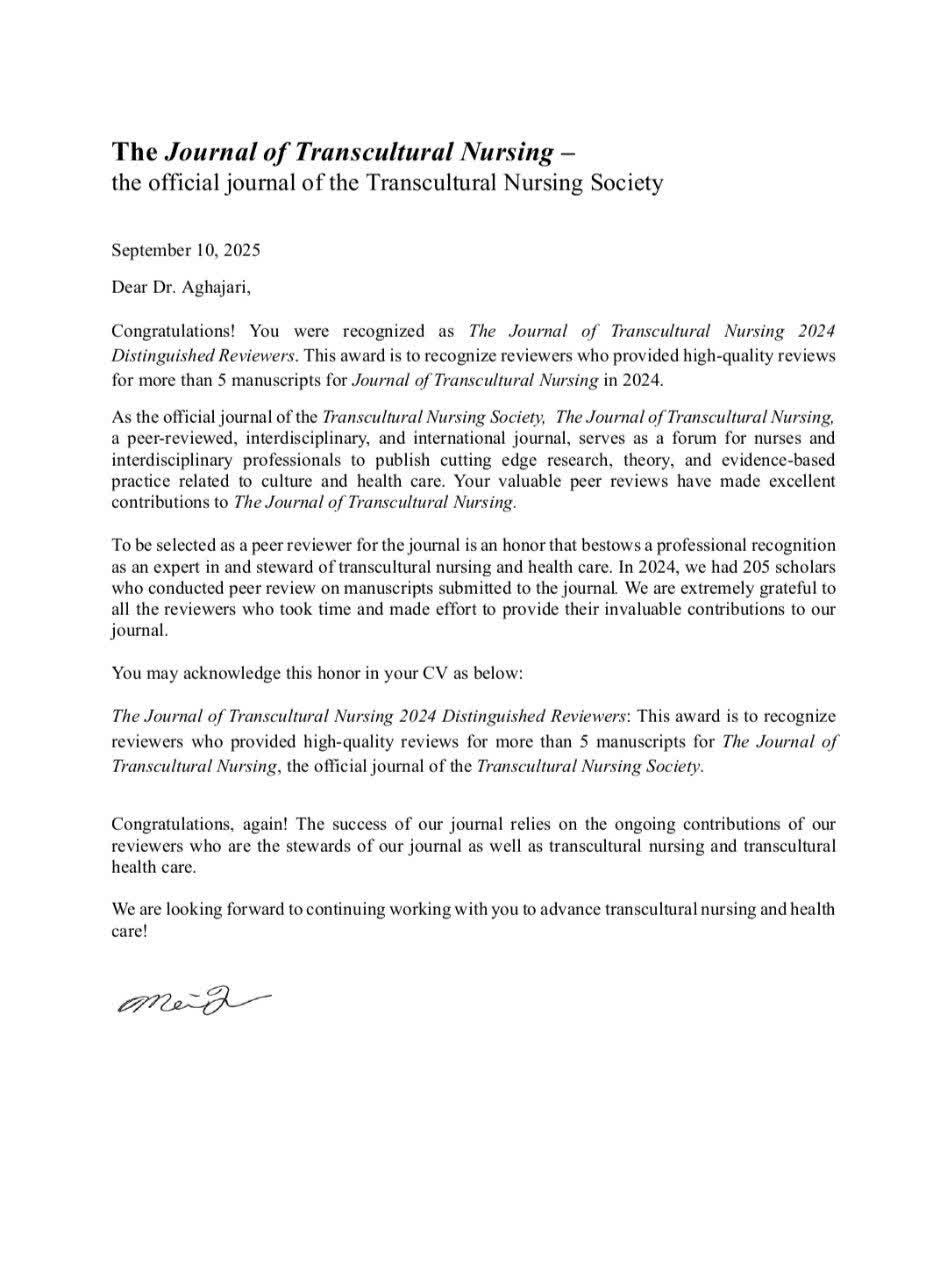 عضو هیأت علمی مراغه داور برجسته ژورنال آمریکایی شد