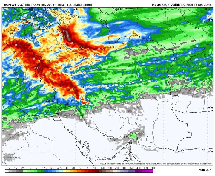 آغاز بارش‌های سنگین از فردا و هشدار موج سرمای شدید از چهارشنبه